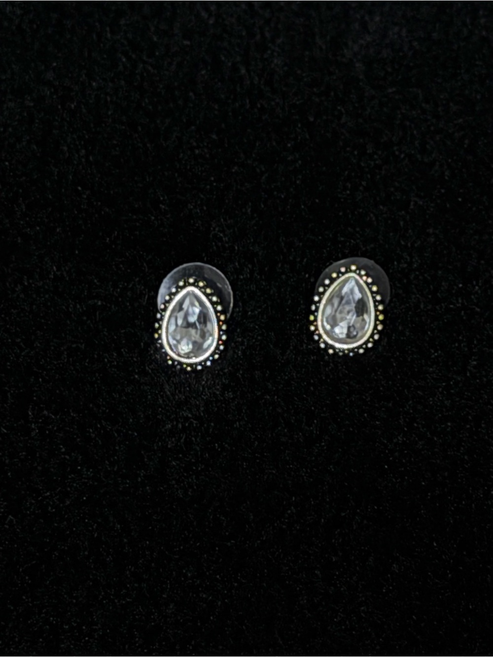 Classic Teardrop Crystal Stud Earrings - Clear